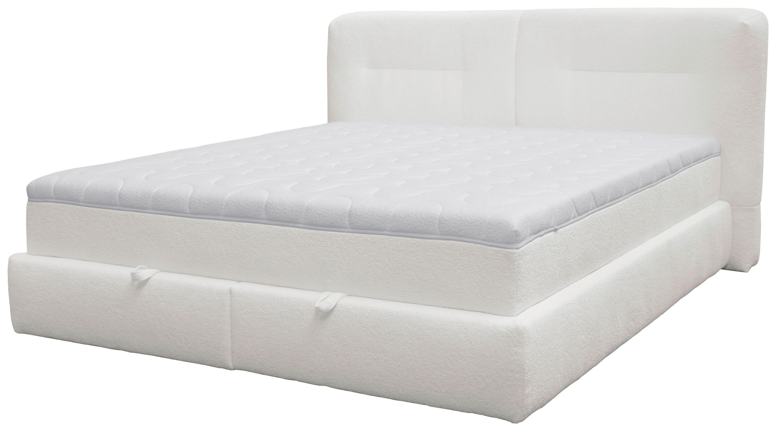 KÁRPITOZOTT ÁGY 180/200 cm  fehér  - fekete/fehér, Basics, műanyag/textil (180/200cm) - Esposa