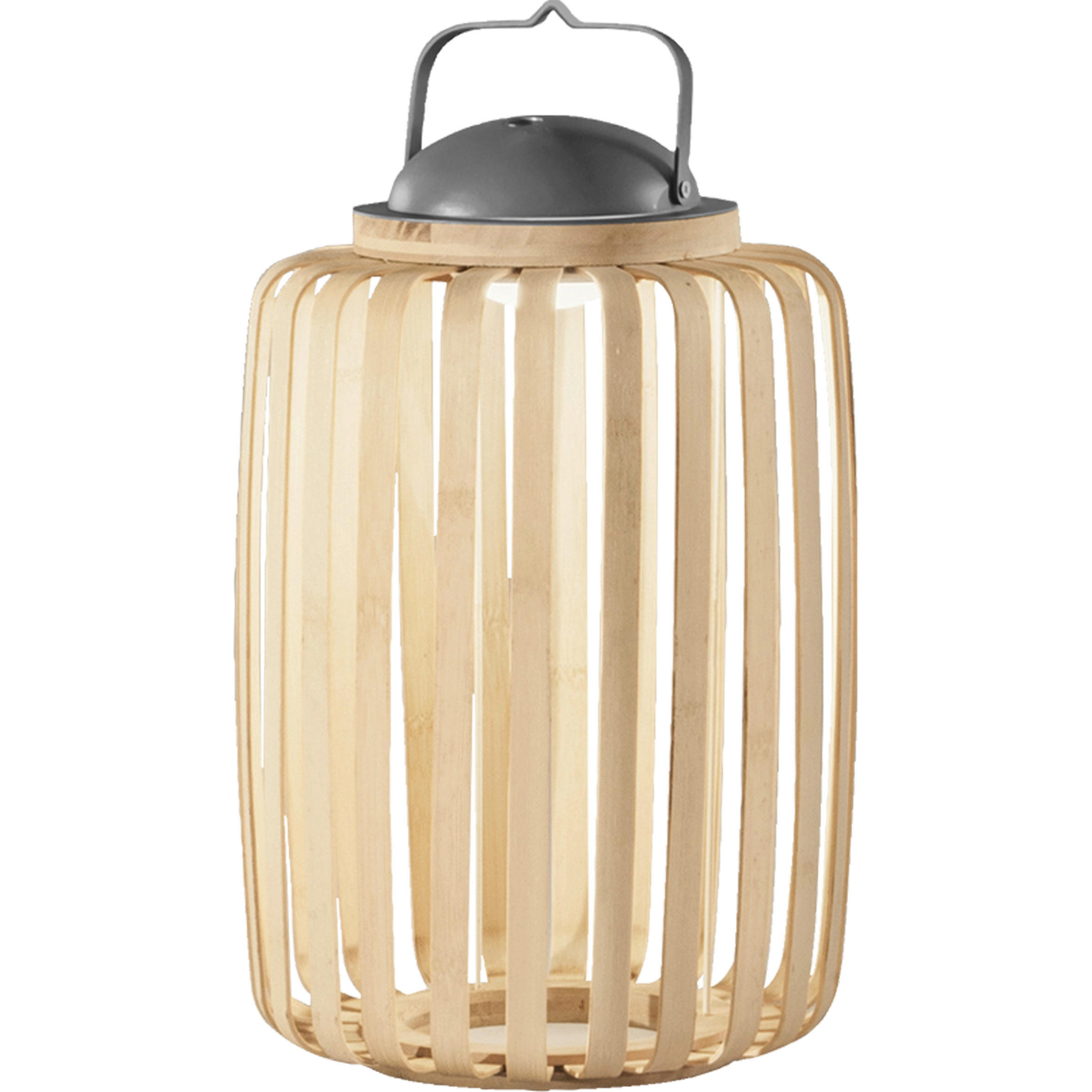 AKKU-TISCHLEUCHTE Clamp 24/42 cm - Eschefarben, Natur, Holz (24/42cm) - Fabas Luce