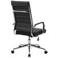 DREHSTUHL Schwarz, Chromfarben  - Chromfarben/Schwarz, KONVENTIONELL, Leder/Kunststoff (63,5/103/112.5/55,5cm) - Venda