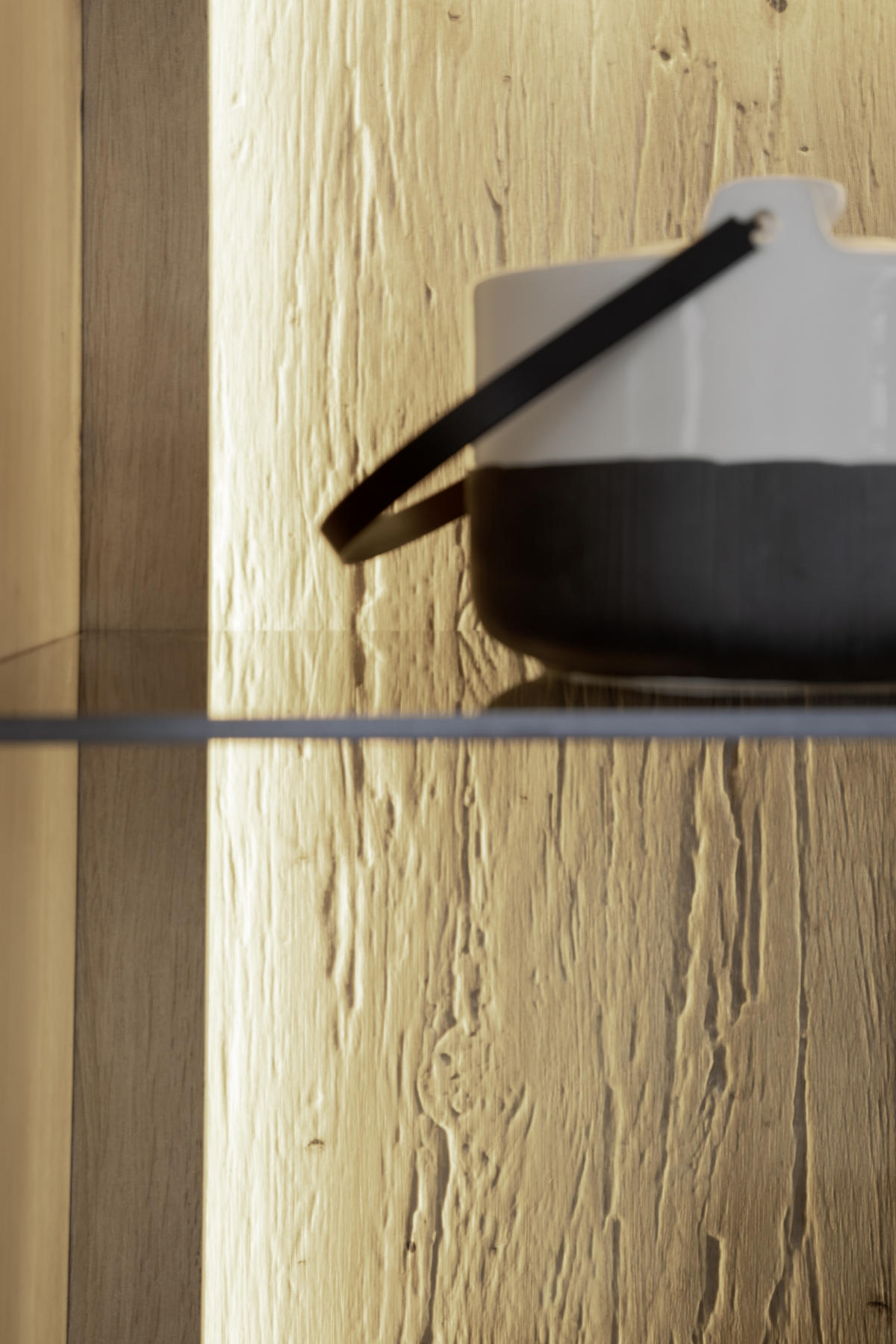VITRINE in Grau, Eichefarben  - Eichefarben/Grau, Design, Glas/Holzwerkstoff (66/209/40cm) - MID.YOU