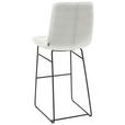 BARHOCKER in Textil Weiß  - Schwarz/Weiß, Design, Textil/Metall (52/122/66cm) - Dieter Knoll