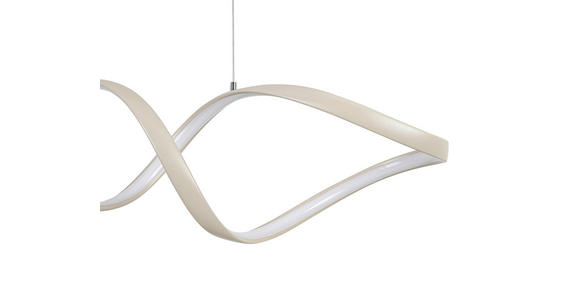 LED-HÄNGELEUCHTE 100/22/120 cm - Sandfarben, Design, Kunststoff/Metall (100/22/120cm) - Novel