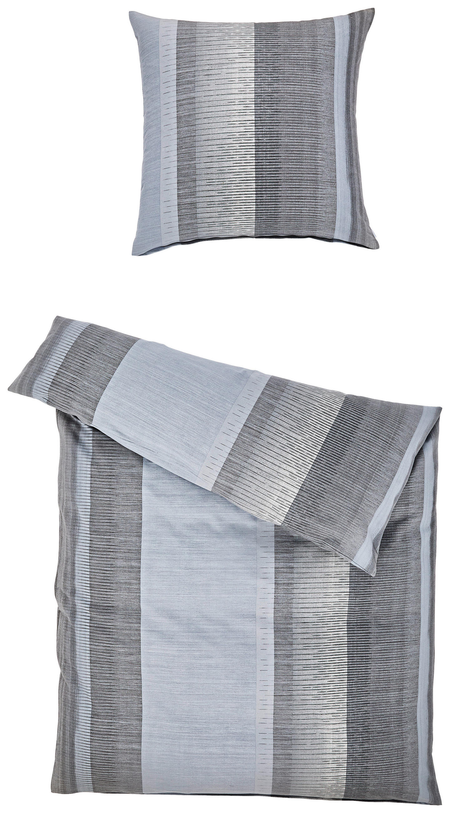 BETTWÄSCHE 2-teilig Atelier Flanell 155/220 cm  - Grau, Design, Textil (155/220cm) - Estella
