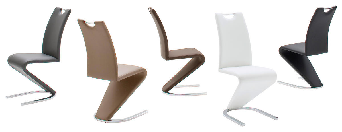 SCHWINGSTUHL  in Lederlook  - Chromfarben/Braun, Design, Textil/Metall (45/102/62cm) - Livetastic