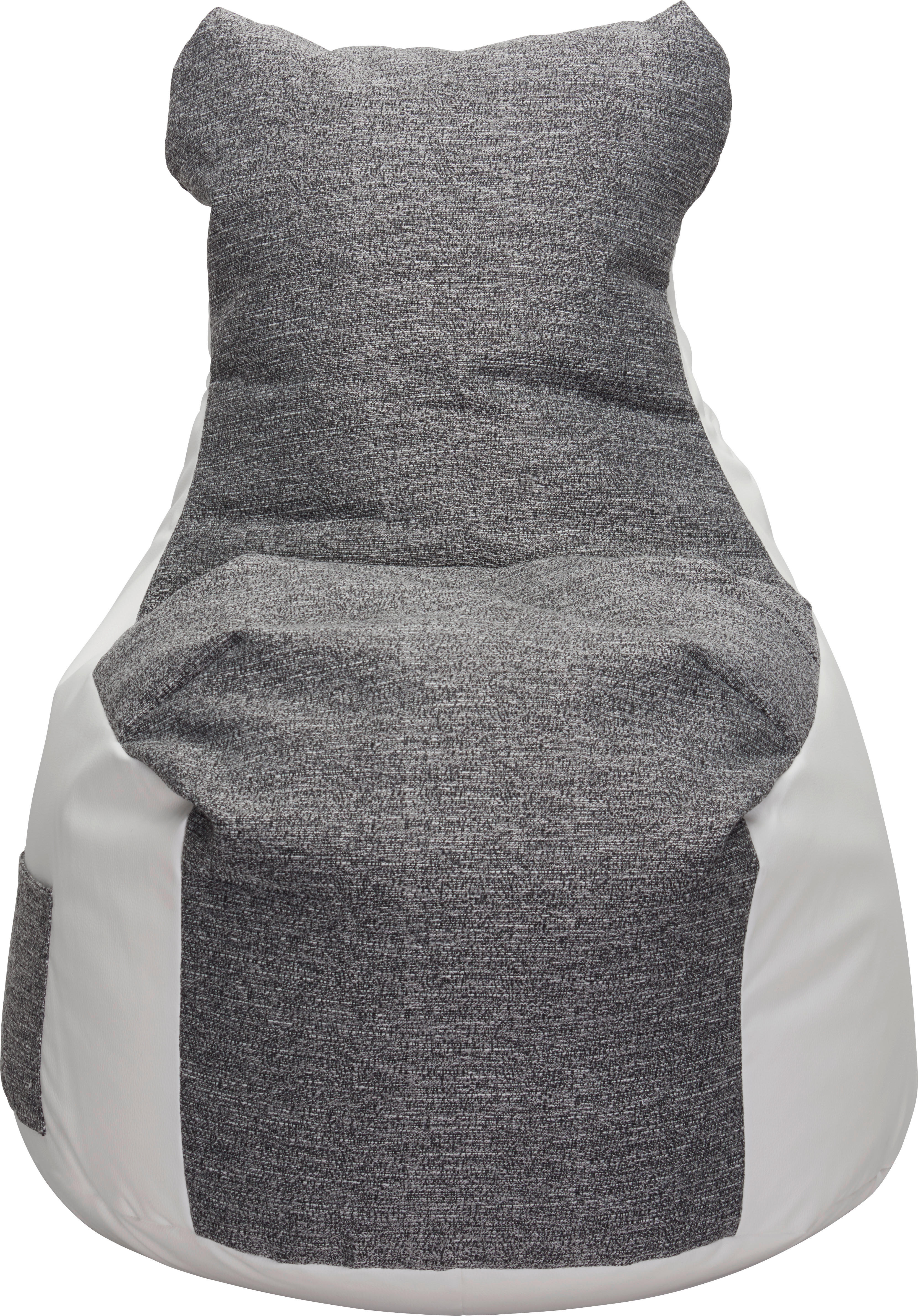 SEDACÍ PYTEL, šedá, bílá - šedá/bílá, Design, textil (85/100/85cm) - Boxxx