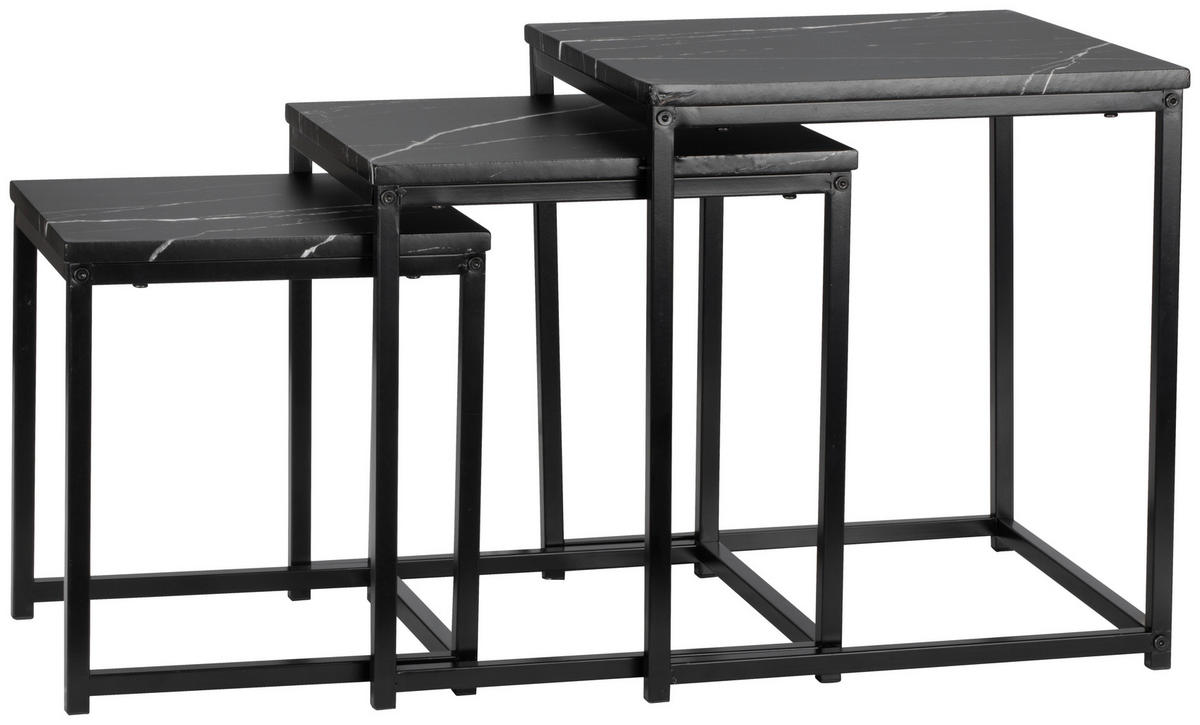SATZTISCH in Metall, Holzwerkstoff  - Schwarz, Design, Holzwerkstoff/Metall - MID.YOU