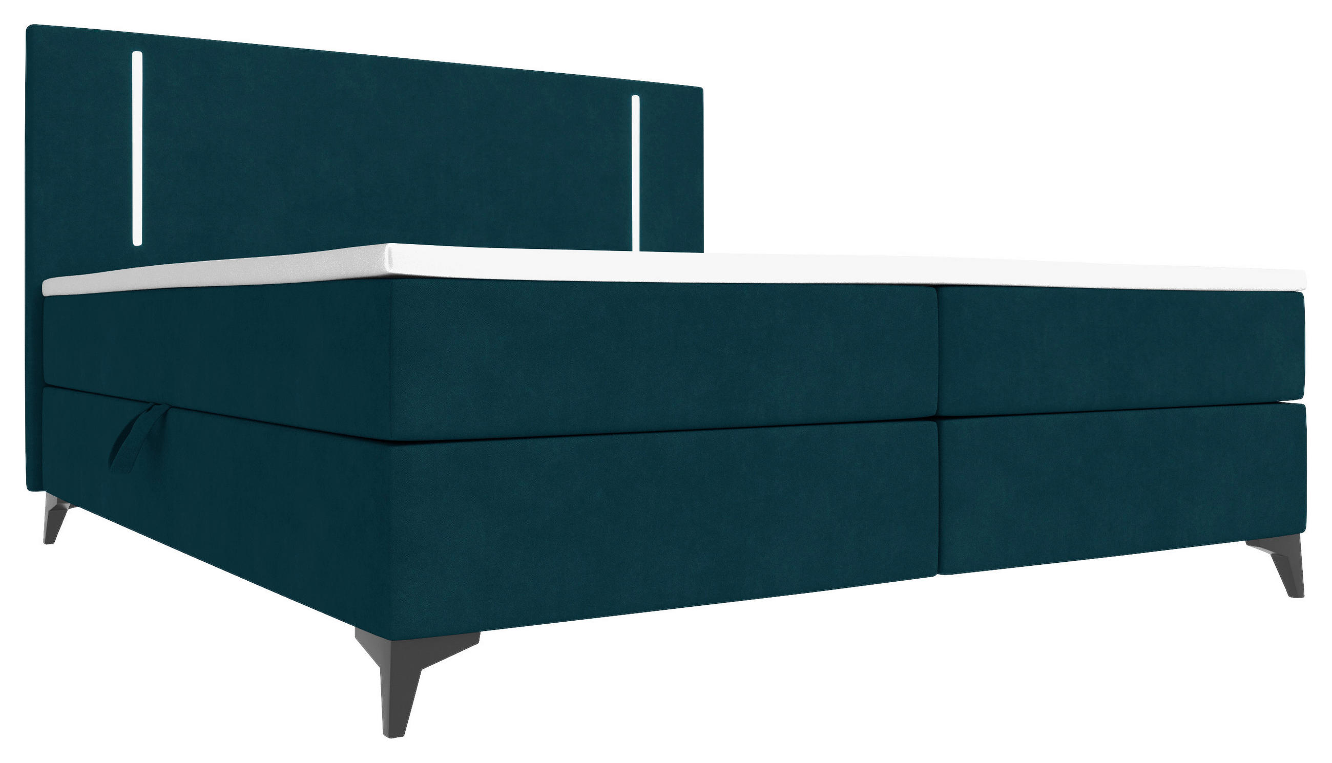 BOXBETT 160/200 cm  in Petrol  - Petrol/Schwarz, KONVENTIONELL, Textil/Metall (160/200cm) - Modante