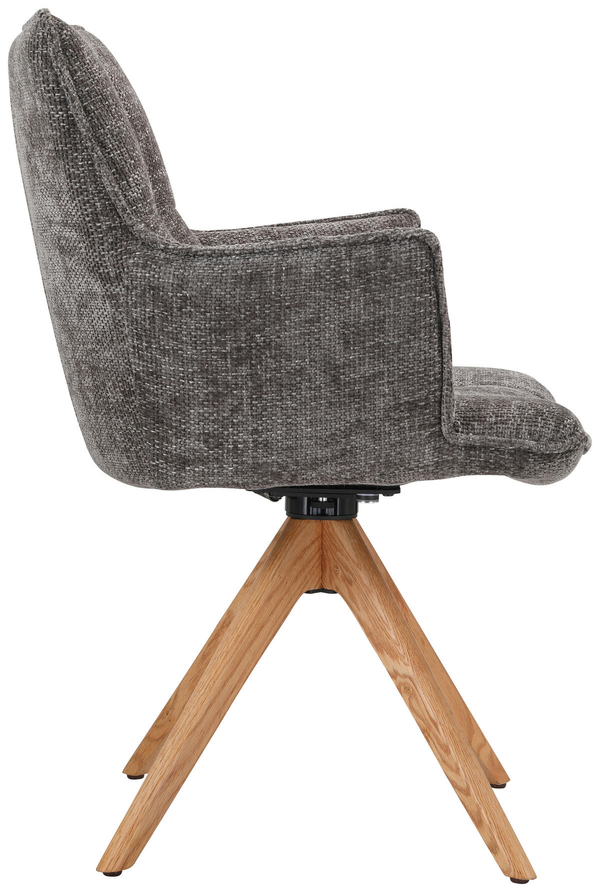 ARMLEHNSTUHL  in Eisen Chenille  - Eichefarben/Grau, Design, Holz/Textil (59,5/88,5/63cm) - Novel