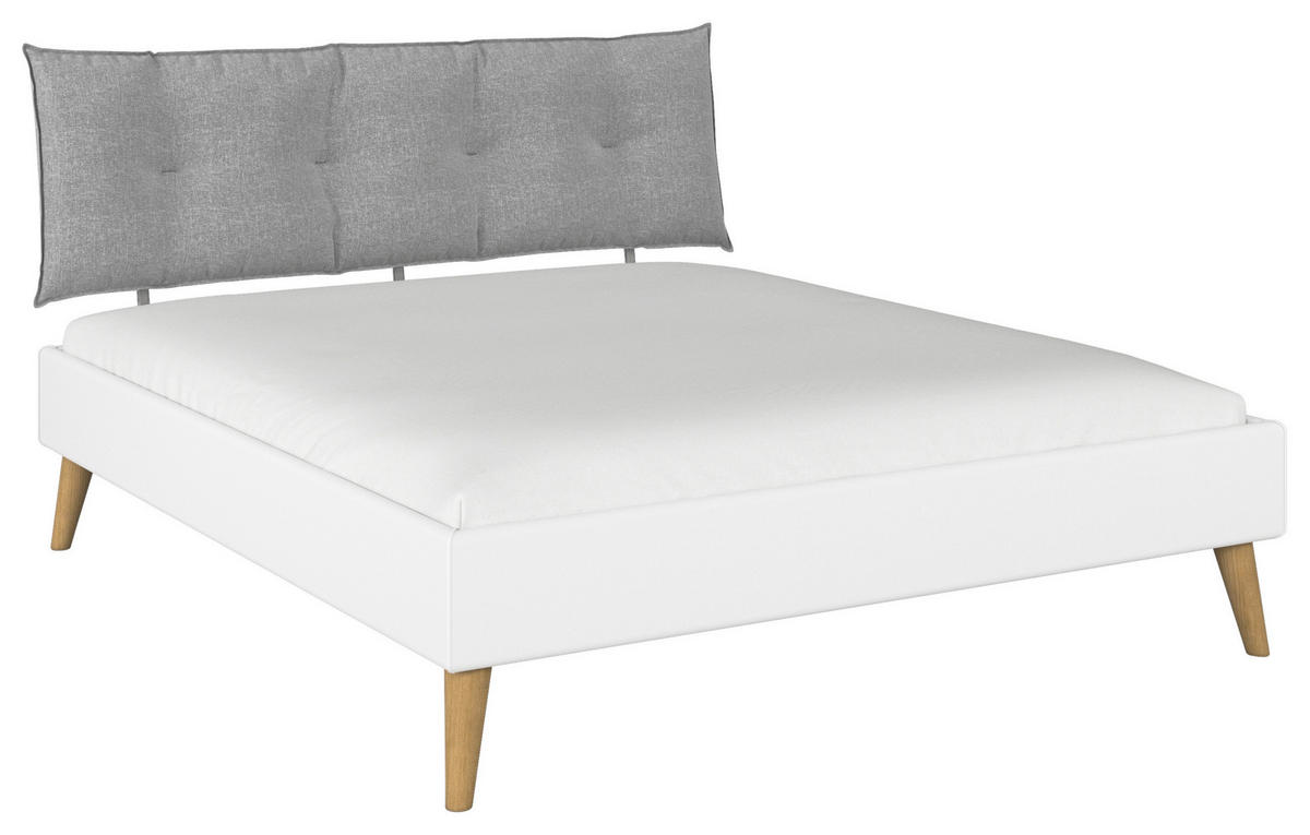 BETT 180/200 cm  in Weiß  - Wildeiche/Weiß, Design, Holz/Holzwerkstoff (180/200cm) - Carryhome