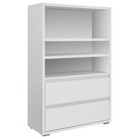 REGALELEMENT Weiß  - Silberfarben/Weiß, KONVENTIONELL, Holzwerkstoff (85/131/37cm) - MID.YOU