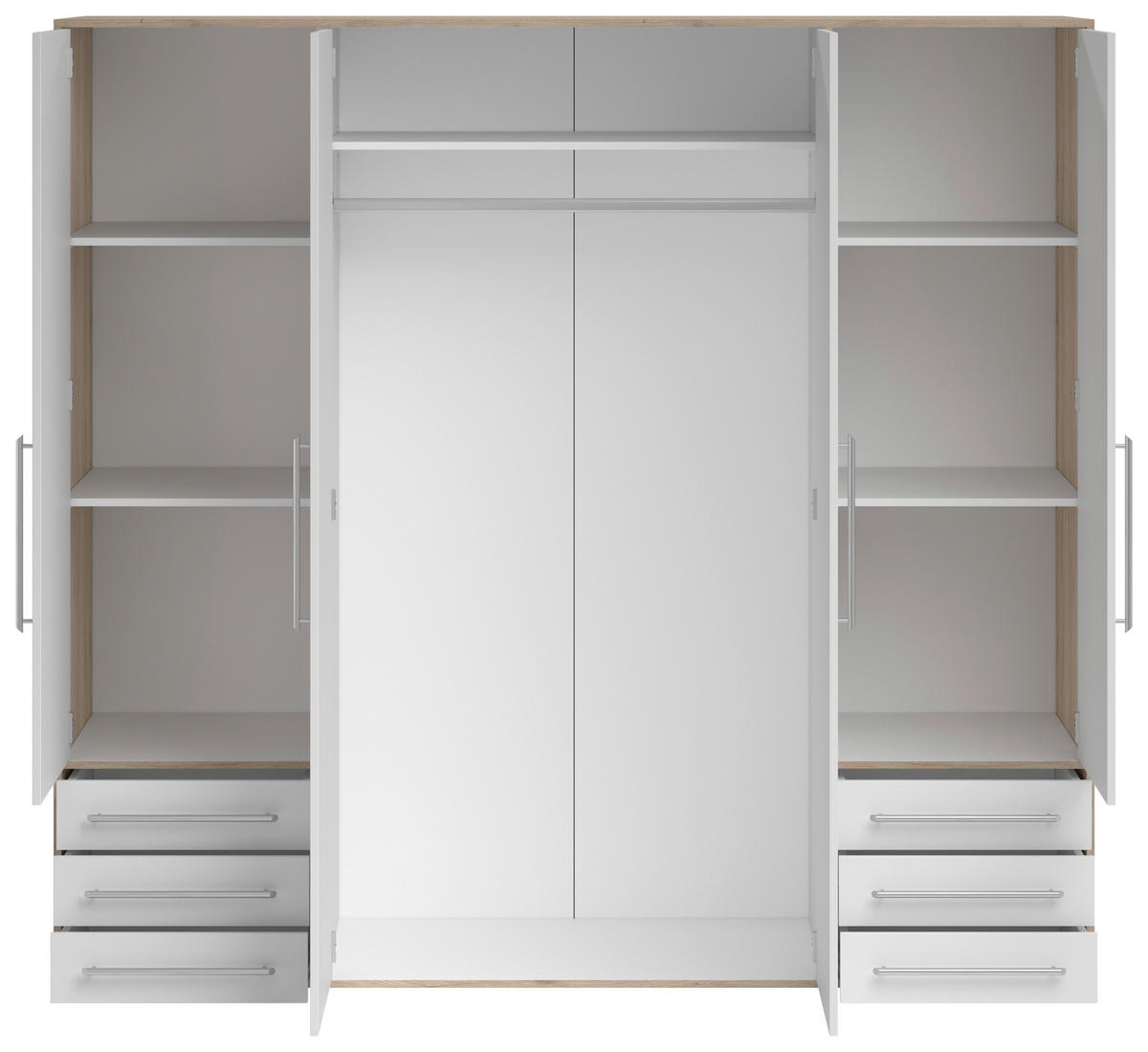 ORMAR S KLASIČNIM VRATIMA     - bijela/srebrne boje, Moderno, drvni materijal/plastika (206/194/58cm) - Livetastic
