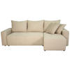 ECKSOFA in Cord Beige  - Beige/Schwarz, Design, Kunststoff/Textil (248/146cm) - MID.YOU
