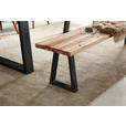 SITZBANK 220/45/40 cm Anthrazit, Wildeiche Wildeiche massiv  - Wildeiche/Anthrazit, ROMANTIK / LANDHAUS, Holz/Metall (220/45/40cm) - Waldwelt