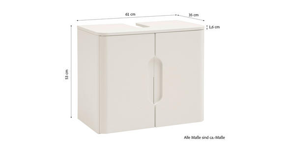WASCHBECKENUNTERSCHRANK 61/53/35 cm  - Weiß, KONVENTIONELL, Holzwerkstoff (61/53/35cm) - Xora