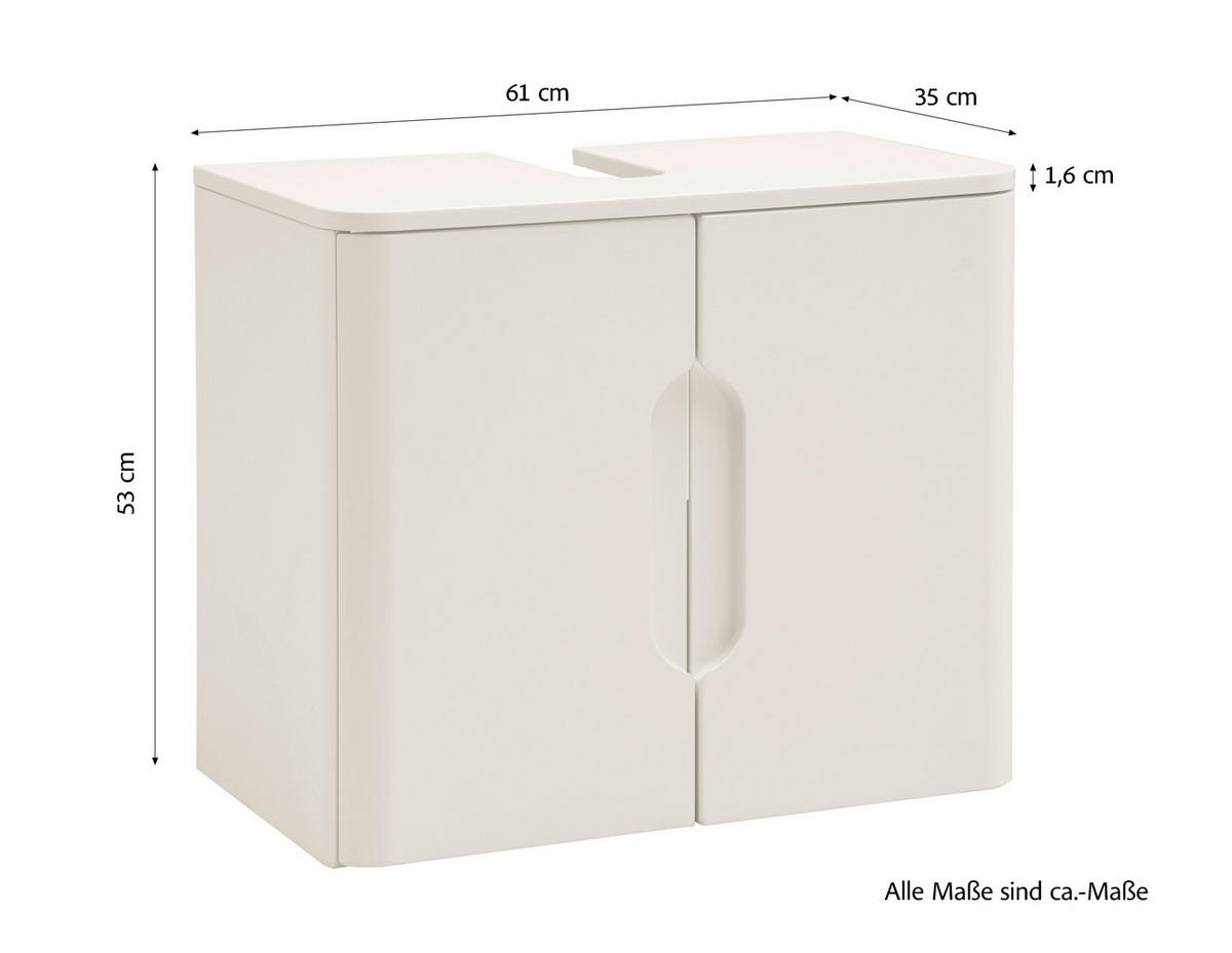 WASCHBECKENUNTERSCHRANK 61/53/35 cm  - Weiß, KONVENTIONELL, Holzwerkstoff (61/53/35cm) - Xora