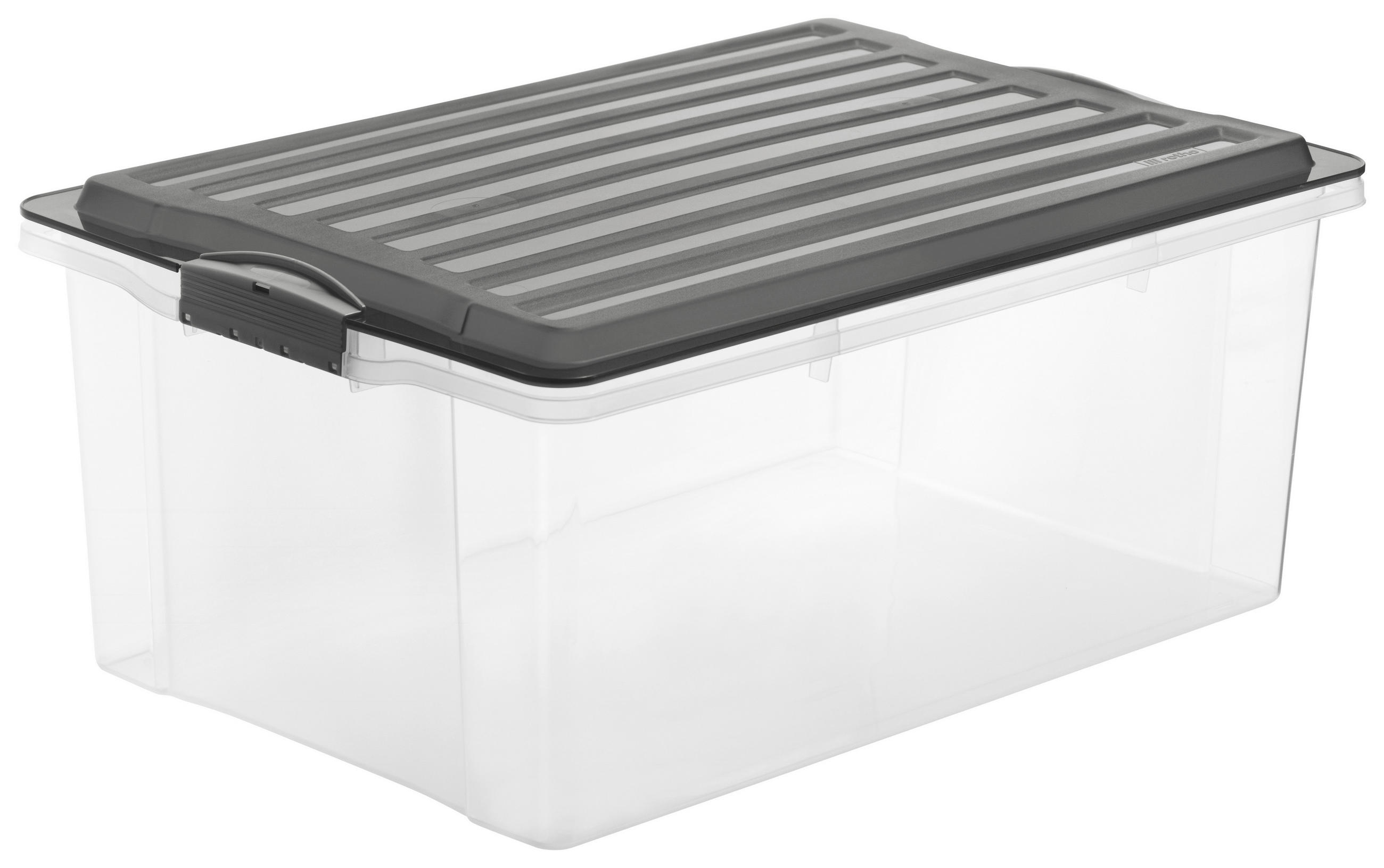 BOX MIT DECKEL     - Anthrazit, Basics, Kunststoff (40/25/57cm) - Rotho