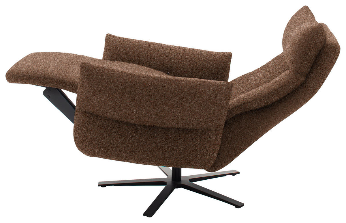 FERNSEHSESSEL  mit Relaxfunktion Chenille Kupferfarben  - Schwarz/Kupferfarben, Design, Textil/Metall (74/115/85cm) - Schöner Wohnen