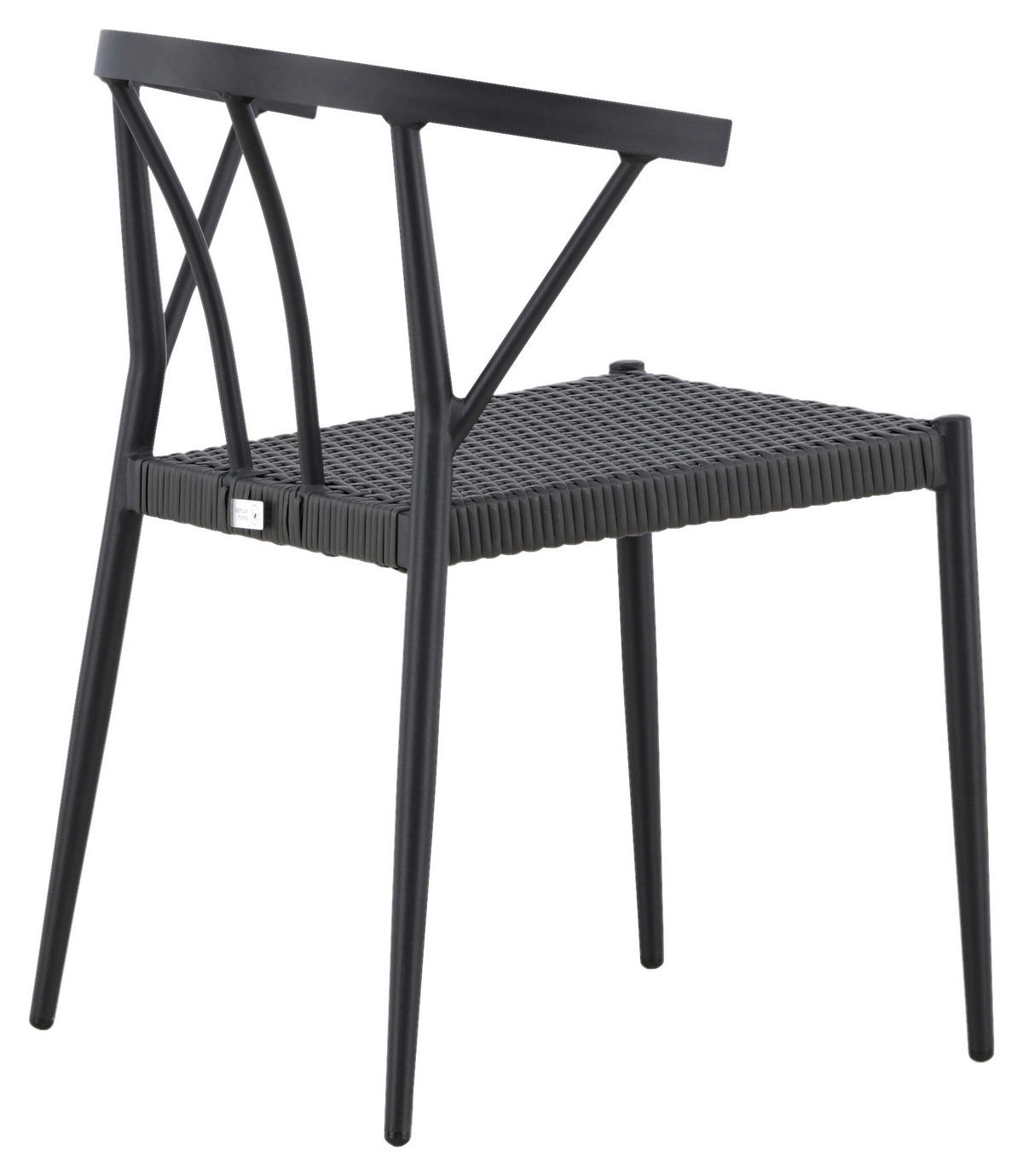 GARTENSTUHL-SET Aluminium Schwarz  - Schwarz, KONVENTIONELL, Kunststoff/Metall (47/79,5/49cm) - Gardenson