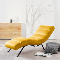 RELAXLIEGE SWING Webstoff Gelb  - Gelb/Schwarz, Design, Textil/Metall (65/65/171cm) - Livetastic