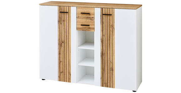 GARDEROBE 3-teilig  in 185/202/38 cm  - Eichefarben/Weiß, Basics, Glas/Holzwerkstoff (185/202/38cm) - Xora