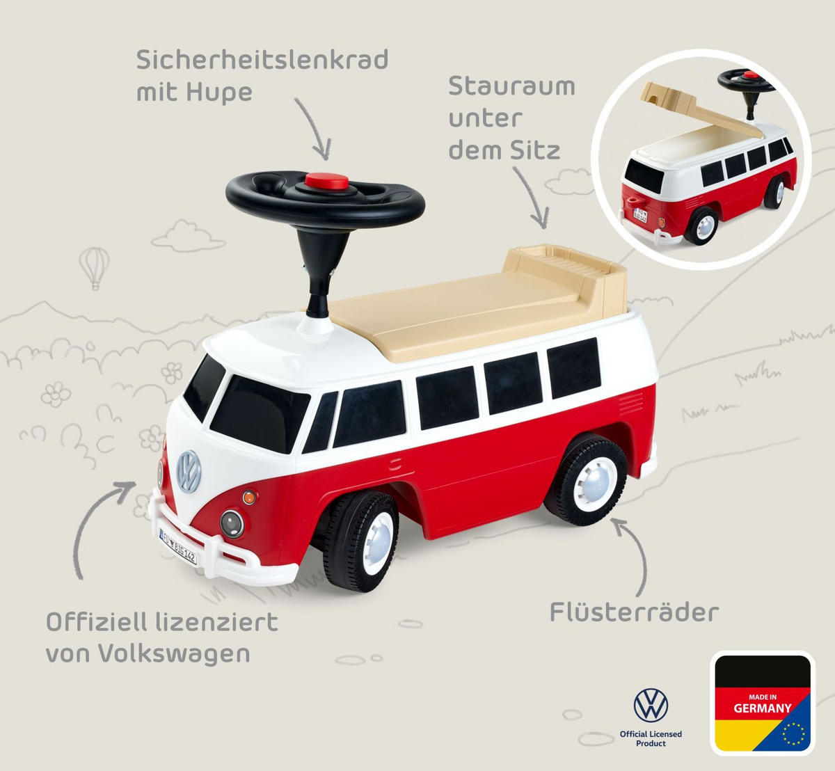 RUTSCHFAHRZEUG   - Rot/Multicolor, Basics, Kunststoff (60/26/30cm) - BIG