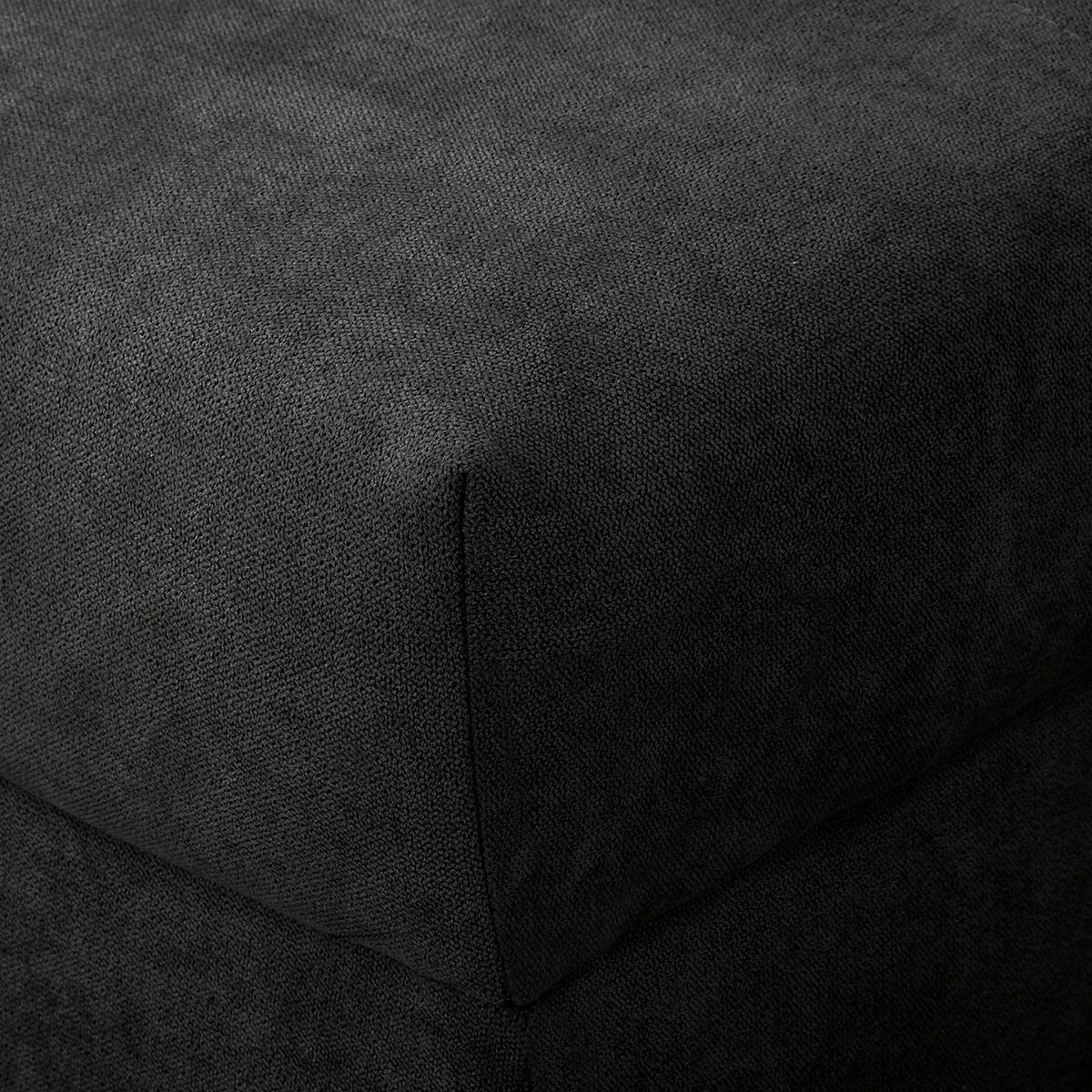 ECKSOFA Mikrofaser Schwarz  - Schwarz/Naturfarben, Design, Holz/Textil (231/161cm) - Livetastic