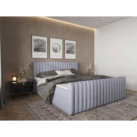 BOXBETT 180/200 cm  Grau  - Schwarz/Grau, Konventionell, Holz/Textil (180/200cm) - Carryhome