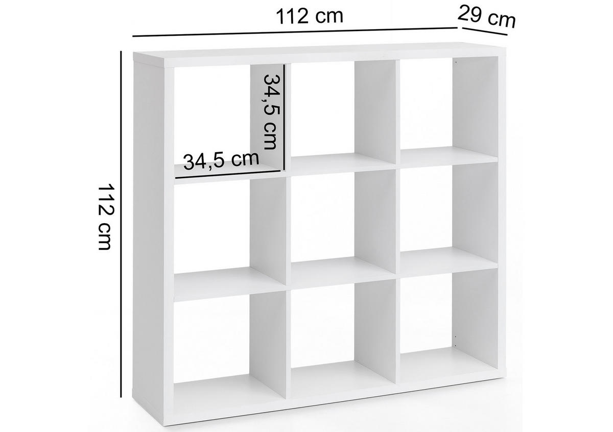REGÁL, bílá, 112/112/29 cm - bílá, Konvenční, kompozitní dřevo (112/112/29cm) - MID.YOU