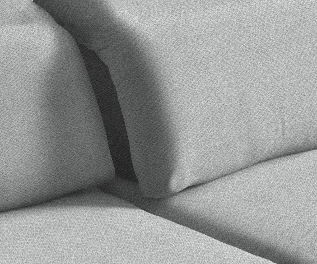ECKSOFA in Chenille Hellgrau  - Hellgrau/Schwarz, Design, Textil/Metall (289/180cm) - Stylife