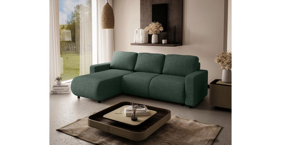 ECKSOFA Grün Webstoff  - Schwarz/Grün, MODERN, Kunststoff/Textil (150/240cm) - Xora