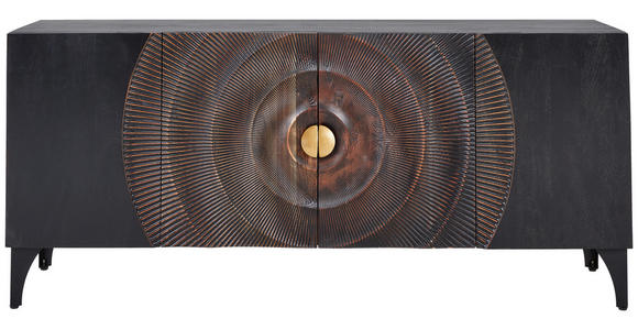 SIDEBOARD 177/78/47 cm  - Goldfarben/Schwarz, Design, Holz/Metall (177/78/47cm) - Ambia Home