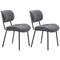 STUHL-SET 2 Stück  in Bouclé Textil  - Grau, MODERN, Textil/Metall (50/98/50cm) - Livetastic