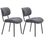 STUHL-SET 2 Stück  Bouclé  - Grau, MODERN, Textil/Metall (50/98/50cm) - Carryhome