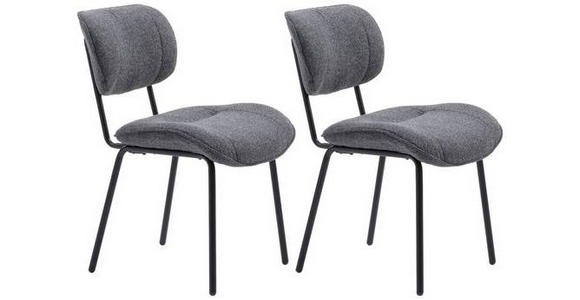 STUHL-SET 2 Stück  Bouclé  Grau  - Grau, MODERN, Textil/Metall (50/98/50cm) - Carryhome