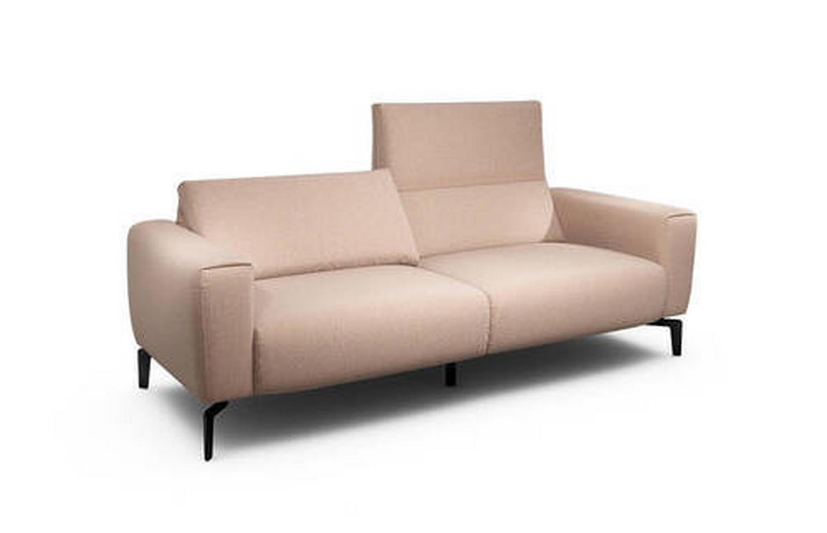 2,5-SITZER Chenille Rosa  - Schwarz/Rosa, Design, Textil/Metall (220/86/86-94cm) - SENSOO