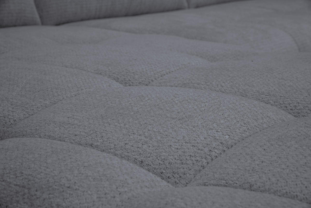 ECKSOFA Dunkelgrau Chenille Armlehnenkissen, Rücken echt, Sitztiefenverstellung  - Dunkelgrau/Schwarz, KONVENTIONELL, Textil/Metall (215/313cm) - Hom`in