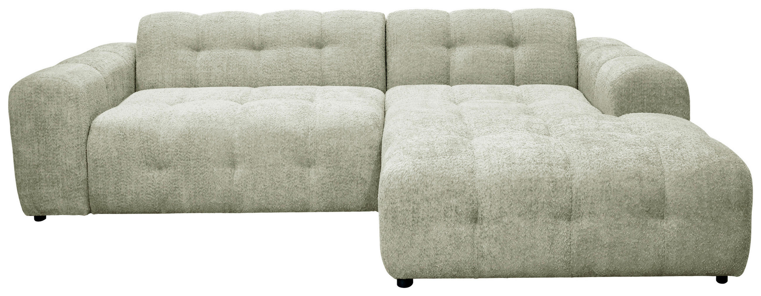 ECKSOFA RUNO Beige Bouclé  - Beige/Schwarz, Design, Kunststoff/Textil (270/175cm) - MID.YOU