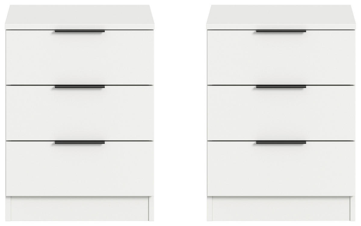 NACHTSCHRANKSET 45/60/40 cm  - Schwarz/Weiß, MODERN, Holzwerkstoff/Kunststoff (45/60/40cm) - MID.YOU