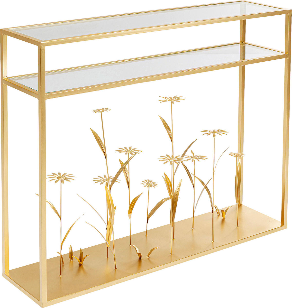 KONSOLENTISCH Goldfarben  - Goldfarben, Design, Glas/Metall (100/25/85cm) - Kare-Design