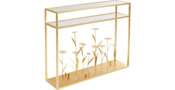 KONSOLENTISCH in Metall, Glas 100/25/85 cm - Goldfarben, Design, Glas/Metall (100/25/85cm) - Ambia Home