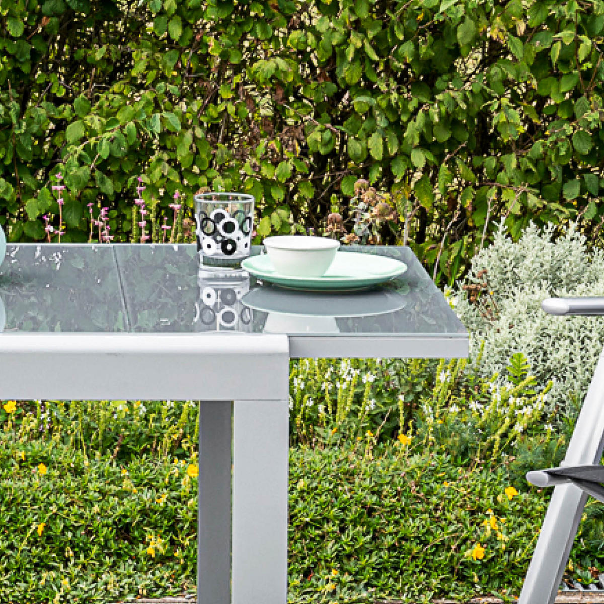 BALKONSET   - Schwarz, ROMANTIK / LANDHAUS, Textil/Metall - Gardenson