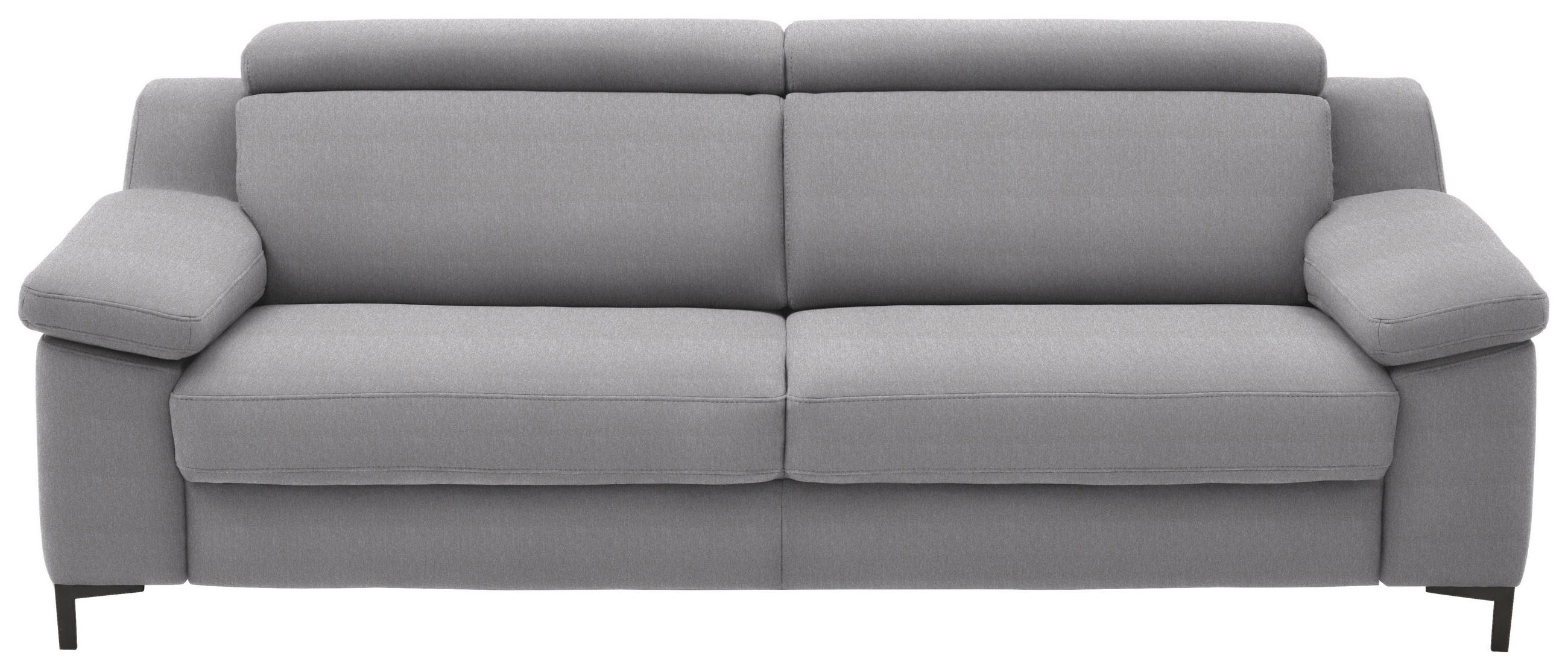 3-SITZER-SOFA in Chenille Grau  - Schwarz/Grau, Design, Textil/Metall (230/104/104cm) - Valdera