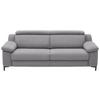 3-SITZER-SOFA in Chenille Grau  - Schwarz/Grau, Design, Textil/Metall (230/104/104cm) - Valdera