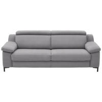 3-SITZER-SOFA in Chenille Grau  - Schwarz/Grau, Design, Textil/Metall (230/104/104cm) - Valdera