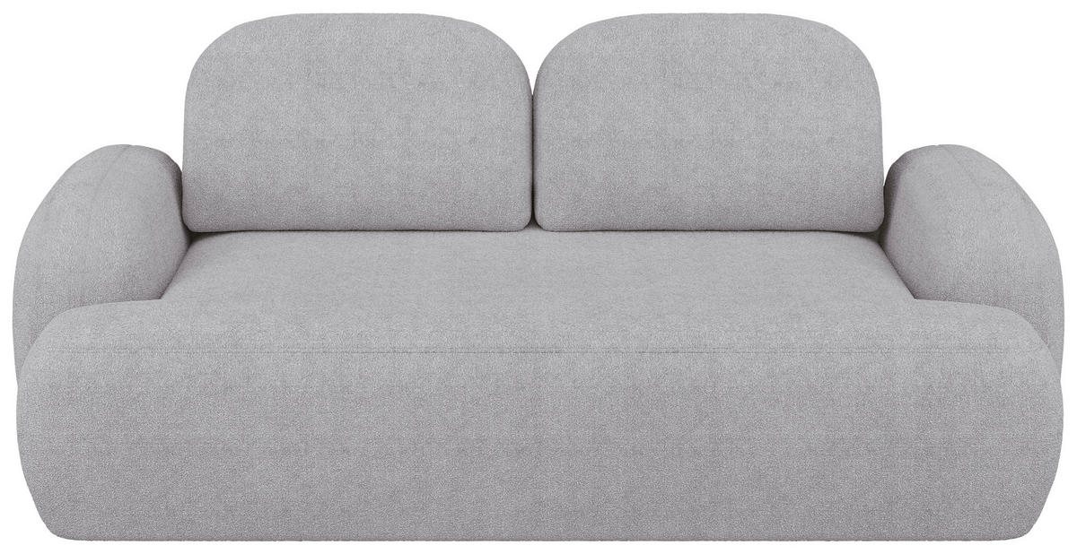 2-SITZER-SOFA Sevilla Plus in Bouclé Hellgrau  - Hellgrau/Schwarz, Design, Kunststoff/Textil (210/92/110cm) - MID.YOU