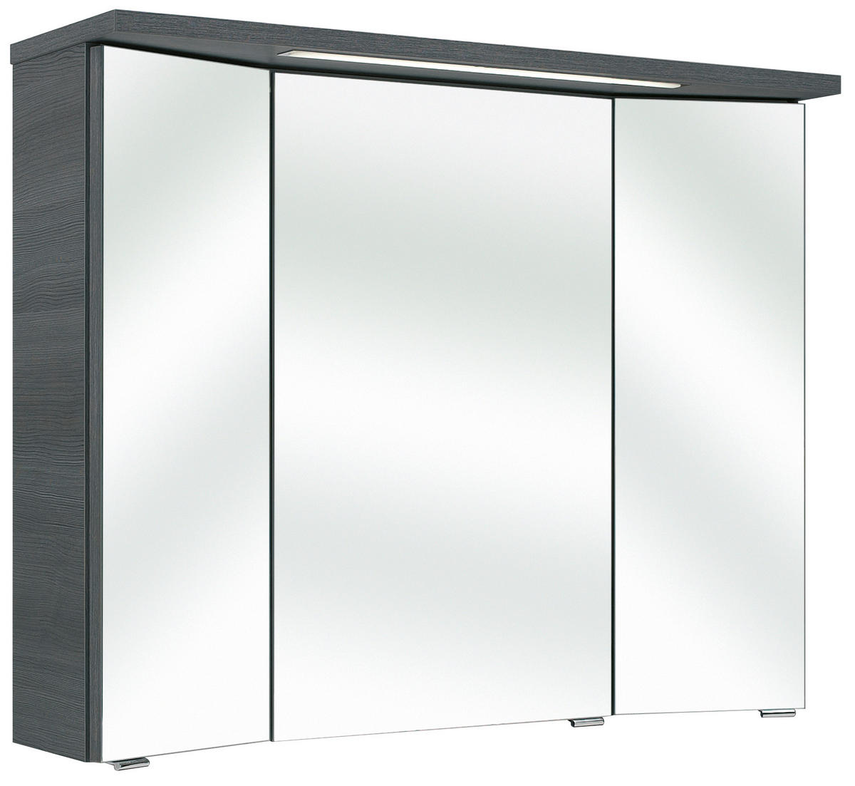 TÜKRÖS SZEKRÉNY 90/72/20 cm  - grafitszürke/króm, Konventionell, faalapú anyag/Üveg (90/72/20cm) - Xora