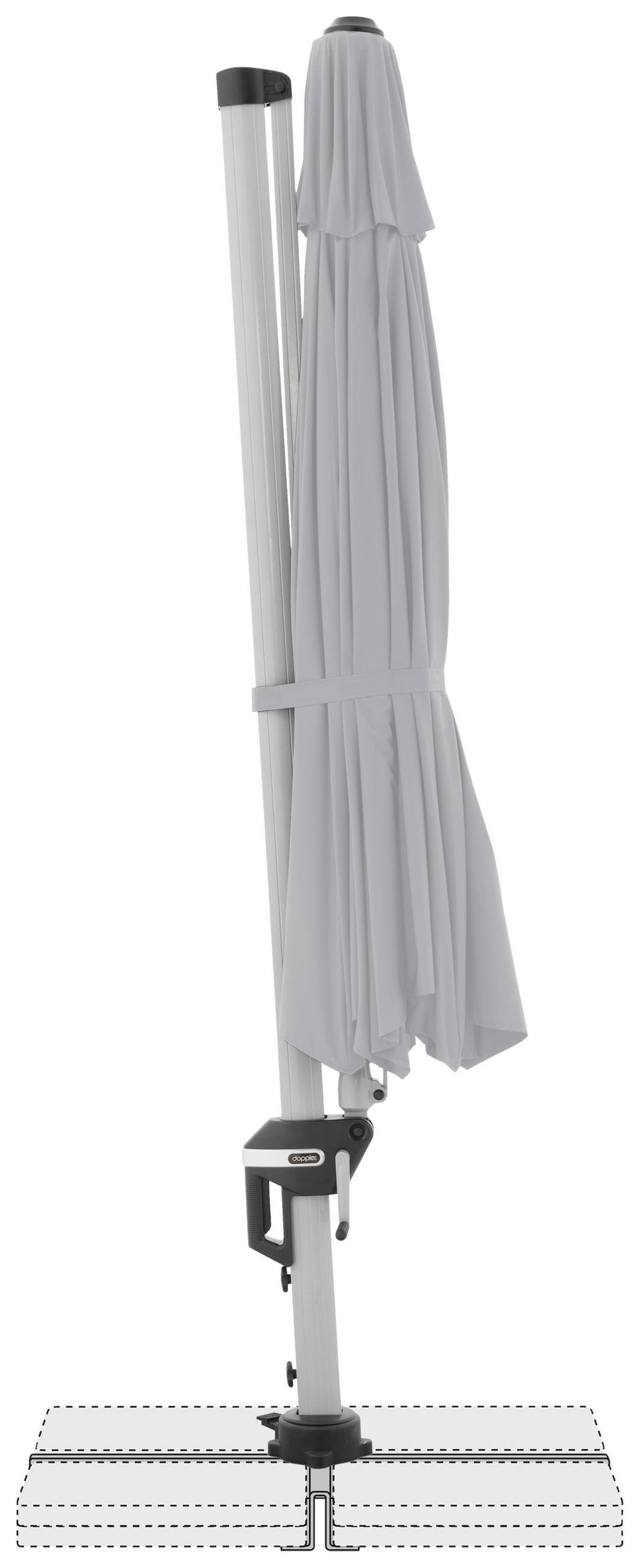 AMPELSCHIRM 370 cm   - Silberfarben/Hellgrau, Basics, Textil/Metall (370cm) - Doppler
