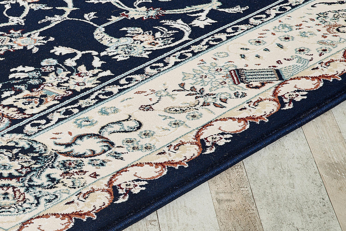 VINTAGE-TEPPICH 120/170 cm Semerkand Dunkelblau, Beige  - Beige/Dunkelblau, LIFESTYLE, Textil (120/170cm)