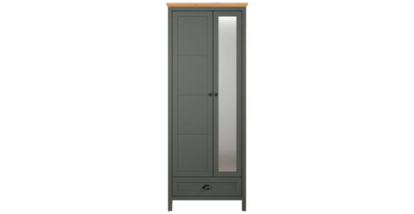 GARDEROBENSCHRANK 77/198/39 cm - Eichefarben/Schwarz, ROMANTIK / LANDHAUS, Holzwerkstoff/Kunststoff (77/198/39cm) - Landscape