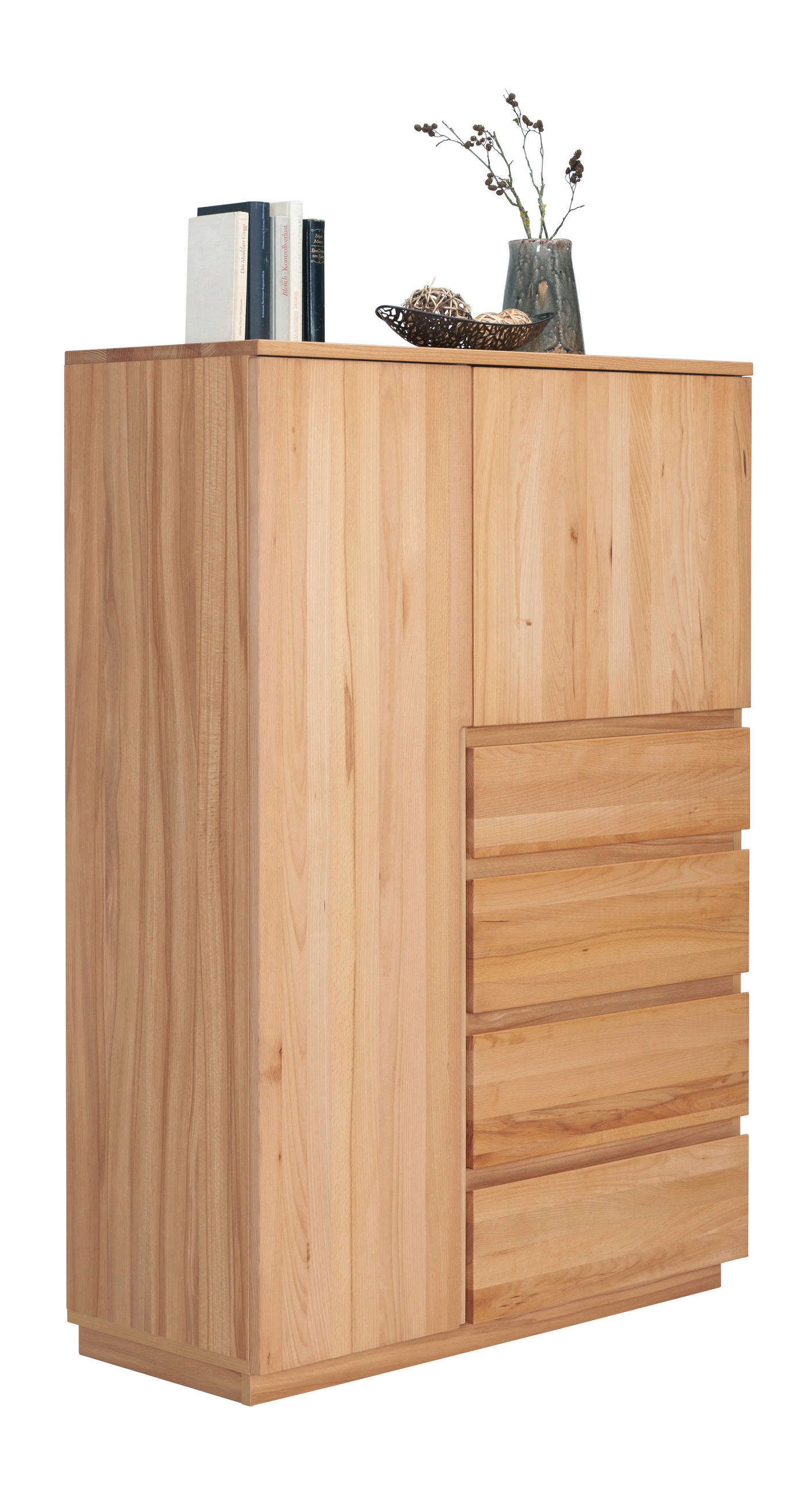 KOMMODE Kernbuche teilmassiv Buchefarben - Buchefarben, Trend, Holz/Holzwerkstoff (100/143,1/41cm) - Linea Natura